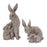 Melrose International Stone Rabbit/Baby Bunny Figurine, Set of 2, Grey - 85898DS