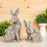 Melrose International Stone Rabbit/Baby Bunny Figurine, Set of 2, Grey