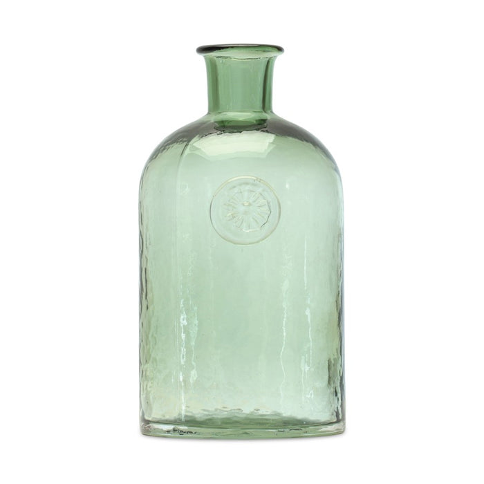 Melrose International Glass Bottle Neck Vase 9"H, Green - 85901DS