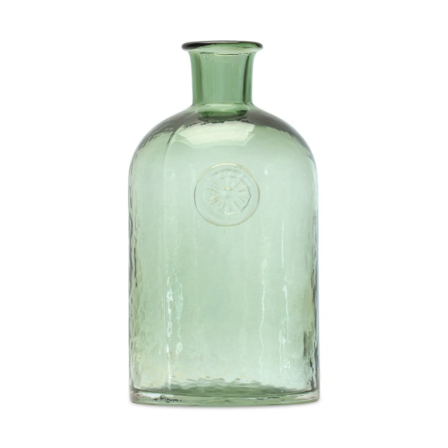 Melrose International Glass Bottle Neck Vase 9"H, Green - 85901DS