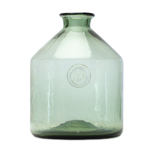 Melrose International Sage Glass Bottle Neck Vase 9"H, Green - 85902DS