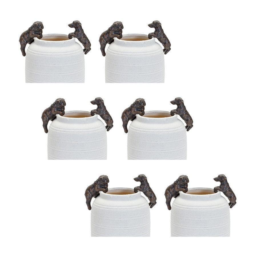 Melrose Mini Dachshund & Bull Dog Pot Hanger (Set of 6), Brown