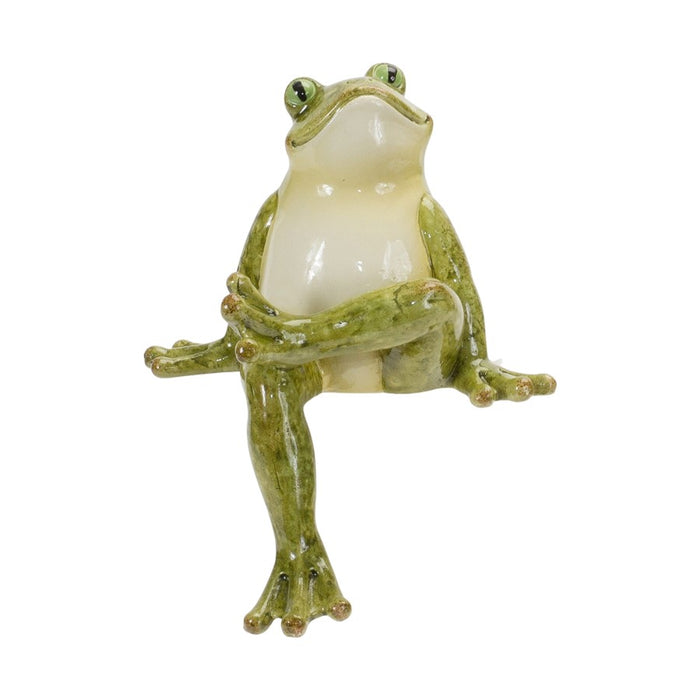 Melrose International Stone Garden Frog Shelf Sitter, Set of 3, Green