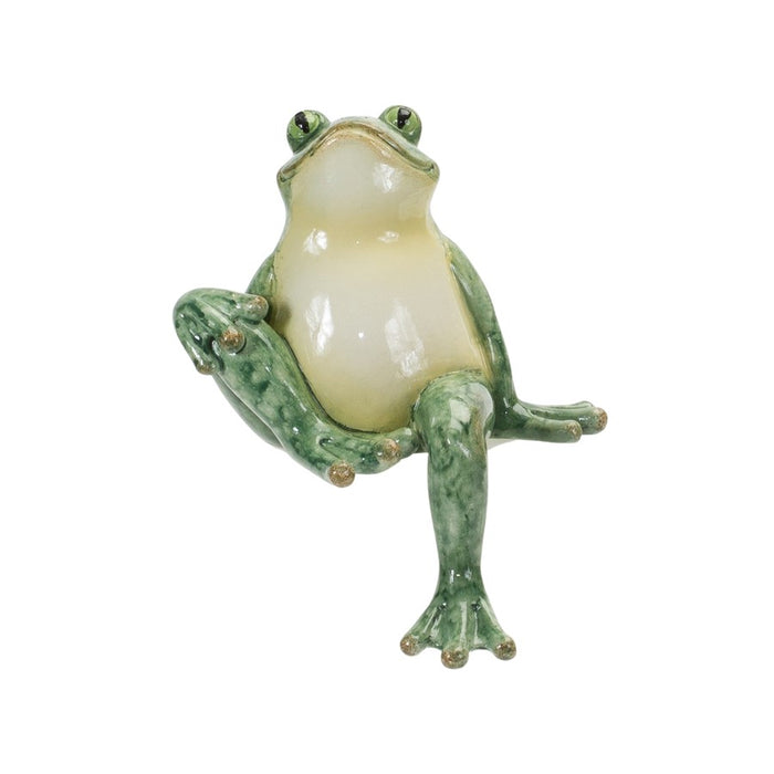 Melrose International Stone Garden Frog Shelf Sitter, Set of 3, Green