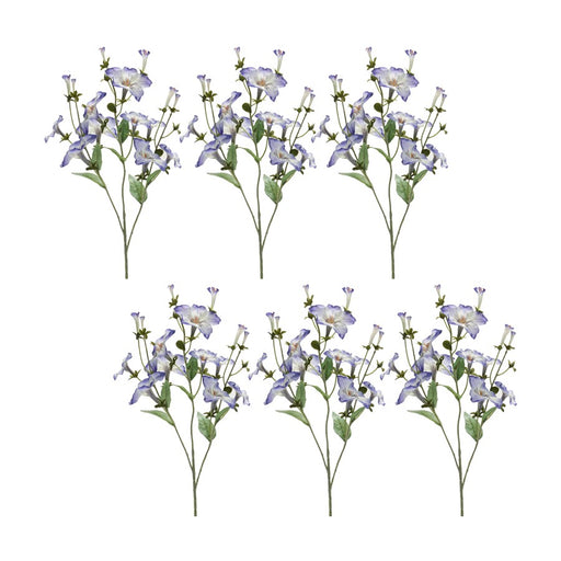 Melrose Morning Glory Bud Flower Spray, Set of 6, Purple/Green - 85950DS
