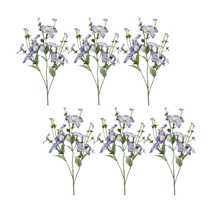 Melrose Morning Glory Bud Flower Spray, Set of 6, Purple/Green - 85950DS