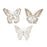 Melrose Stone Butterfly Shelf Sitter/White Washed, Set of 3, Brown - 85963DS