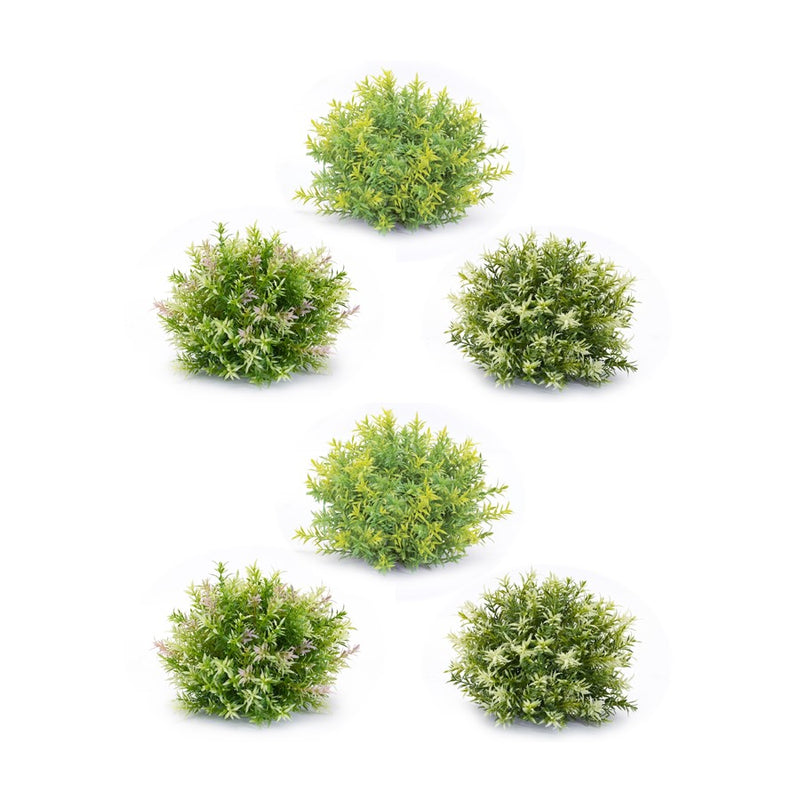 Melrose International Varigated Mini Leaf Half Orb, Set of 6, Green - 85966DS