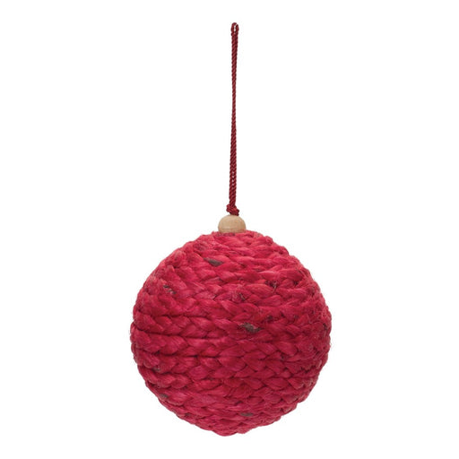 Melrose International Jute Ball Ornament, Set of 4, Red - 86016DS