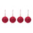 Melrose International Jute Ball Ornament, Set of 4, Red