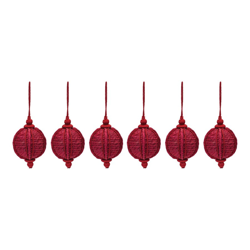 Melrose International Jute Onion Ornament, Set of 6, Red