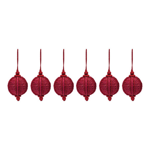 Melrose International Jute Onion Ornament, Set of 6, Red