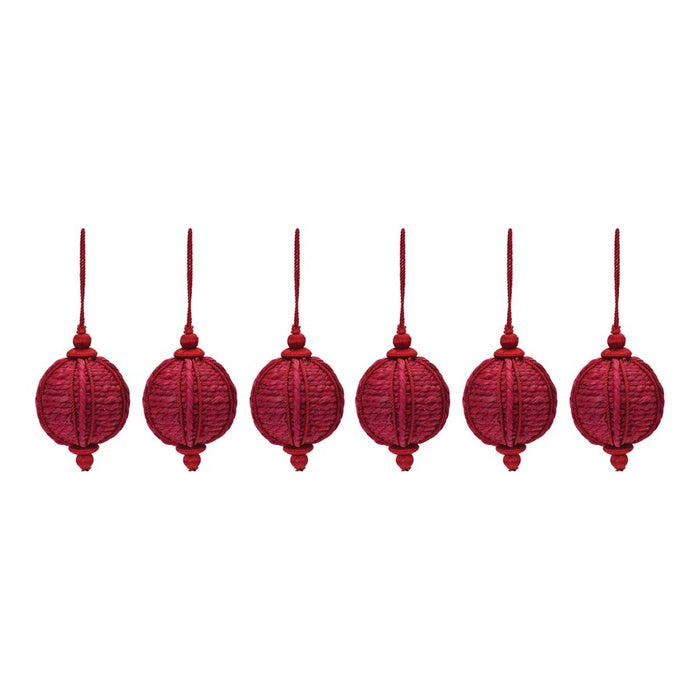 Melrose International Jute Onion Ornament, Set of 6, Red