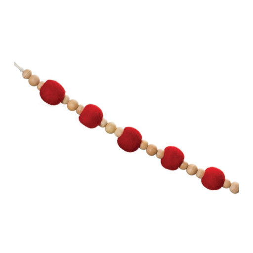 Melrose International Fabric Ball String Garland, Set of 2, Red/Beige - 86020DS