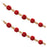 Melrose International Fabric Ball String Garland, Set of 2, Red/Beige