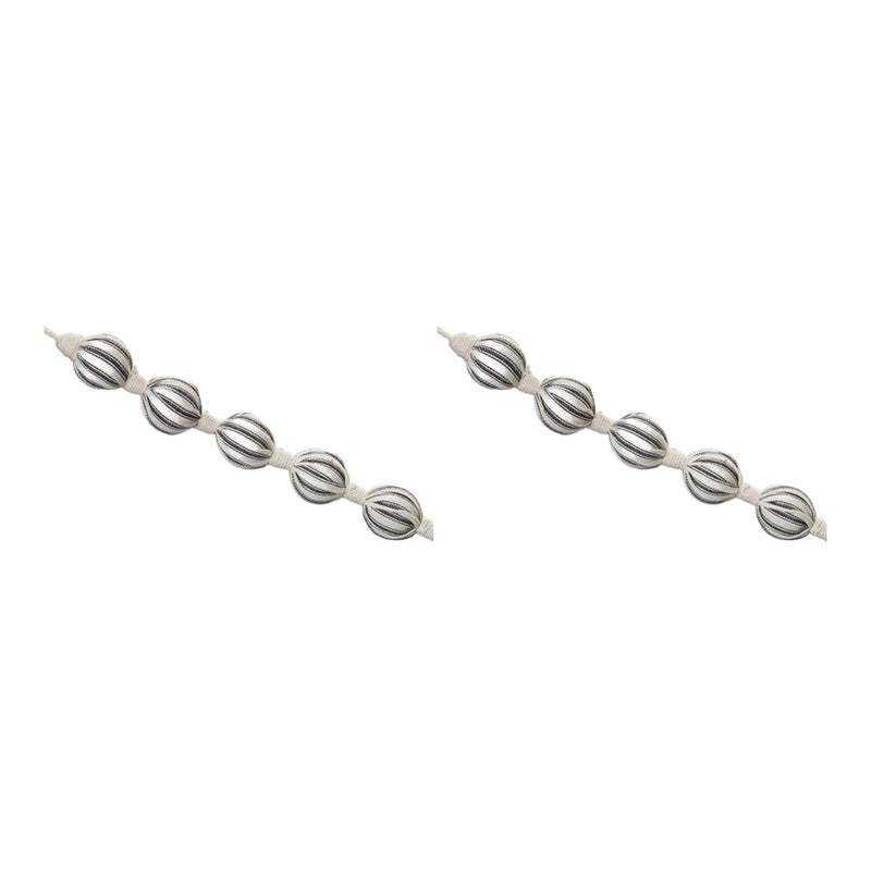Melrose Int. Fabric Ball String Garland, Set of 2, Cream/Black