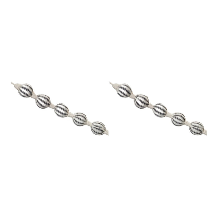 Melrose Int. Fabric Ball String Garland, Set of 2, Cream/Black