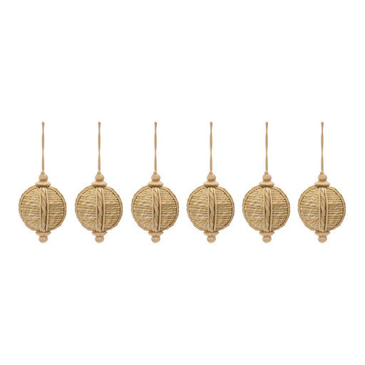 Melrose International Jute Onion Ornament, Set of 6, Brown