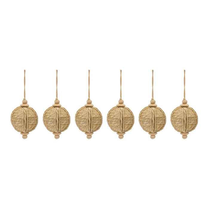Melrose International Jute Onion Ornament, Set of 6, Brown