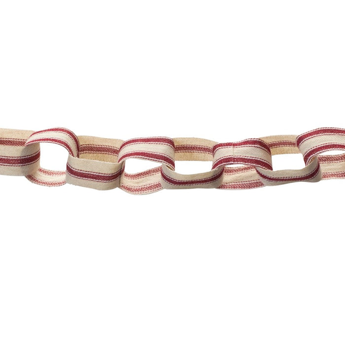 Melrose International Fabric Cha, Garland, Set of 2, Cream/Red