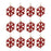 Melrose International Wood Snowflake Ornament, Set of 12, Red