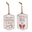 Melrose Holiday Sentiment Tag Ornament, Set of 12, White/Red - 86045DS