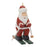 Melrose Int. Santa on Skis Ornament, Set of 6, Green/White/Red - 86051DS