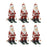 Melrose Int. Santa on Skis Ornament, Set of 6, Green/White/Red
