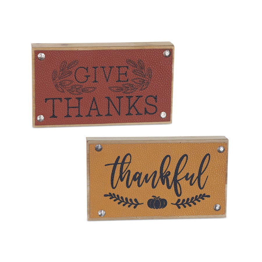 Melrose International Thankful Harvest Sign, Set of 6, Yellow/Red - 86055DS