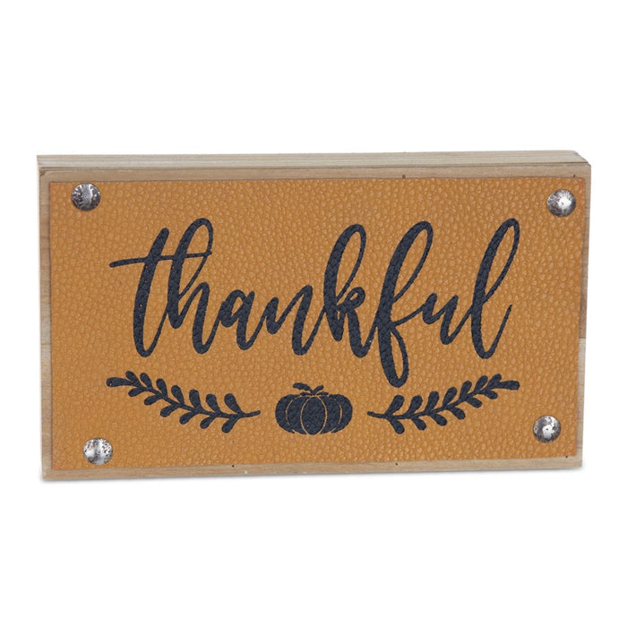 Melrose International Thankful Harvest Sign, Set of 6, Yellow/Red
