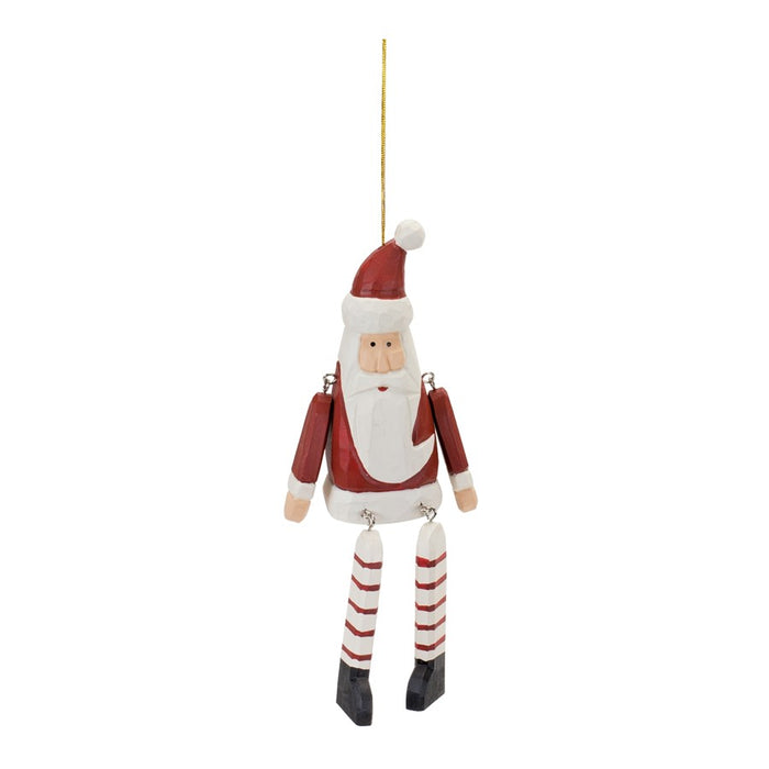 Melrose International Dangle Santa Ornament, Set of 6, Red/White