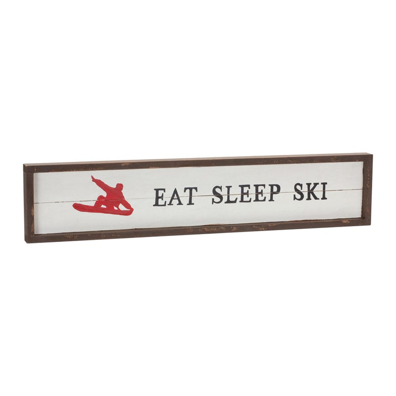 Melrose International Eat Sleep Ski Sign 23"L, Cream/Brown/Red - 86065DS