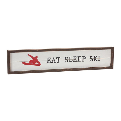 Melrose International Eat Sleep Ski Sign 23"L, Cream/Brown/Red - 86065DS