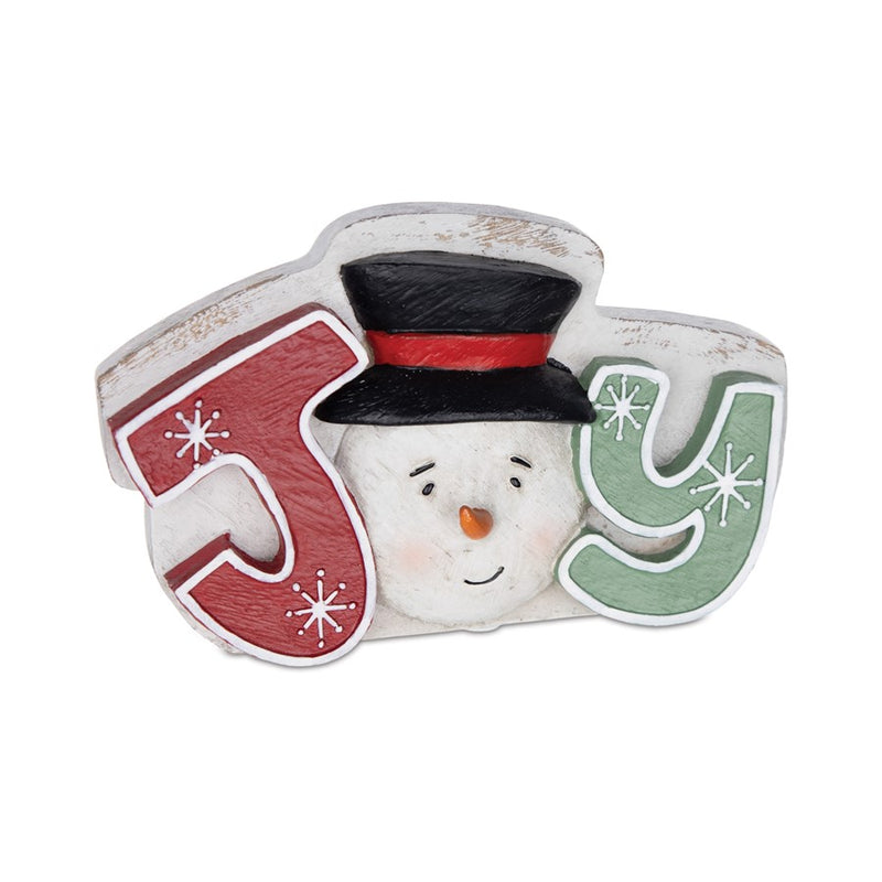 Melrose Snowman Noel Joy Snow Tabletop Sign, Set of 3, Blue/Green