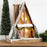 Melrose Vintage A-Frame Ski Lodge Lighted Display 16.5"H, Brown/White