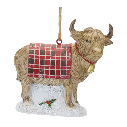 Melrose International Highland Cow Ornament, Set of 6, Brown/Red