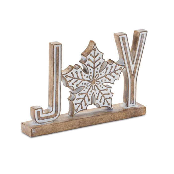 Melrose International Joy/Noel Tabletop Sign, Set of 4, Brown