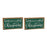 Melrose Merry Christmas Sign/Faux Leather Accent, Set of 2, Green