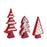 Melrose International Whimsical Tabletop Tree, Set of 3, White/Red - 86122DS