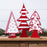 Melrose International Whimsical Tabletop Tree, Set of 3, White/Red