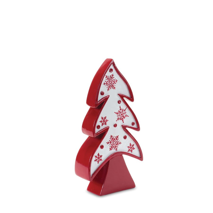 Melrose International Whimsical Tabletop Tree, Set of 3, White/Red