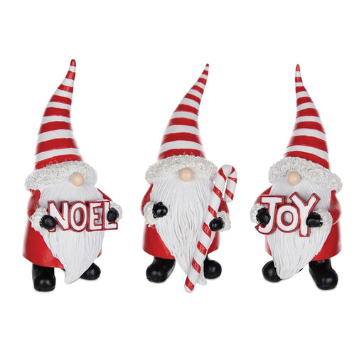Melrose International Santa Gnome Figurine, Set of 3, Red/White - 86126DS