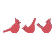 Melrose International Cardinal Bird Shelf Sitter, Set of 3, Red - 86131DS