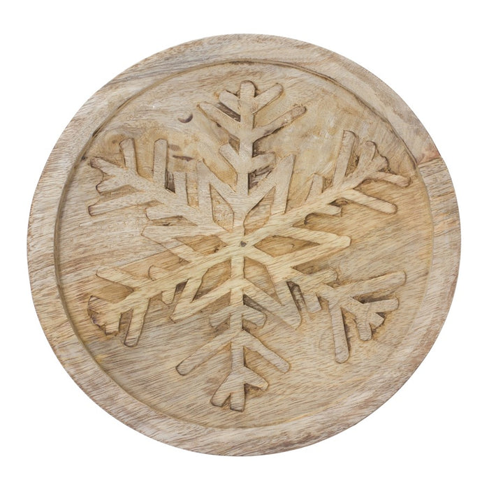 Melrose International Natural Wood Holiday Trivet, Set of 2, Brown