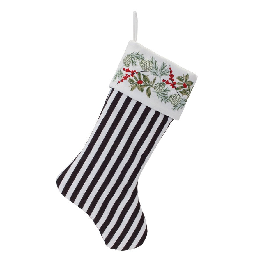 Melrose International Striped Holiday Stocking, Set of 3, White/Blue - 86141DS