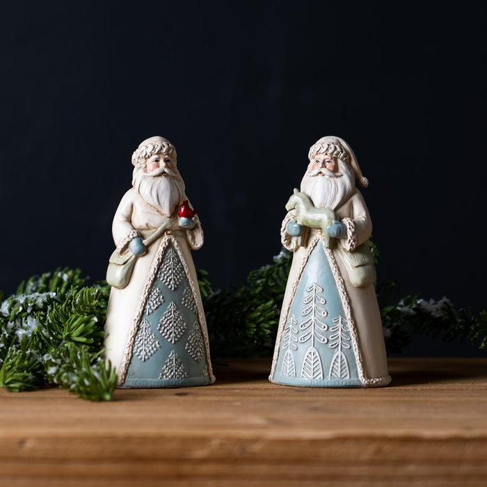 Melrose International Winter Santa Figurine, Set of 6, Red/Green