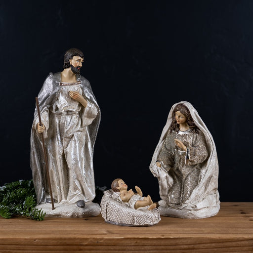 Melrose Holy Family Nativity Figurines, Set of 3, Cream/Tan