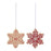 Melrose Gingerbread Snowflake Cookie Ornament, Set of 12, Red/White