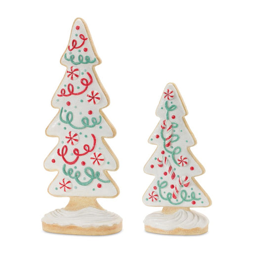 Melrose International Gingerbread Holiday Tree, Set of 2, Tan/White - 86161DS