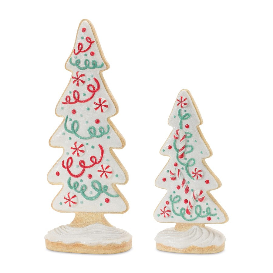 Melrose International Gingerbread Holiday Tree, Set of 2, Tan/White - 86161DS